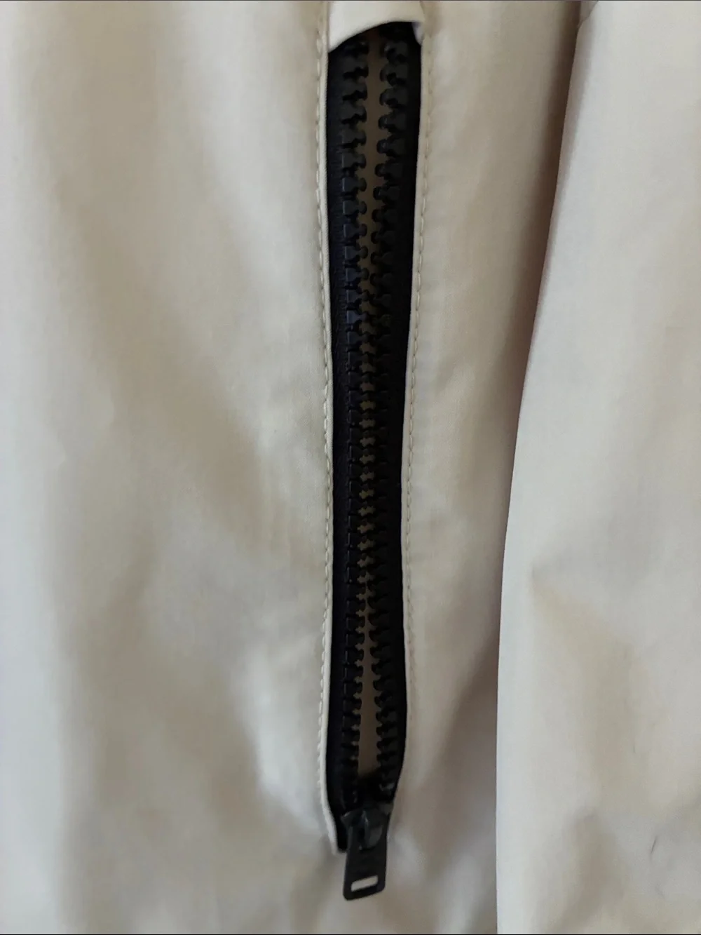 Hollister Men's Cream Track Jacket with Black Trim and Logo Tape